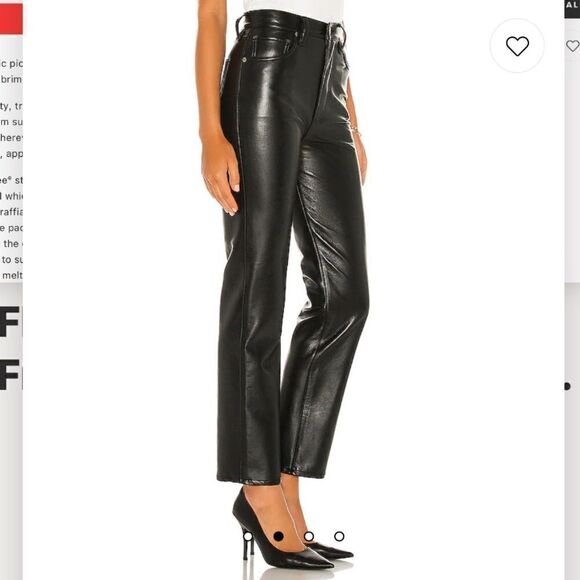 NWT Agolde Recycled Leather Fitted 90's Pants in Detox Size 30 - Picture 7 of 16